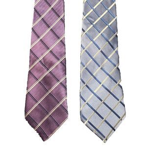 Donald J Trump Signature Collection Necktie 100% Silk Tie Striped Woven Lot Of 2